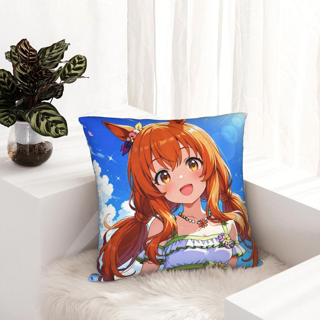 Umamusume Pretty Derby Mayano Top Gun Pillowcase Printing Polyester Cushion Cover Decor Pillow Case Cover Home Zippered 40X40Cm