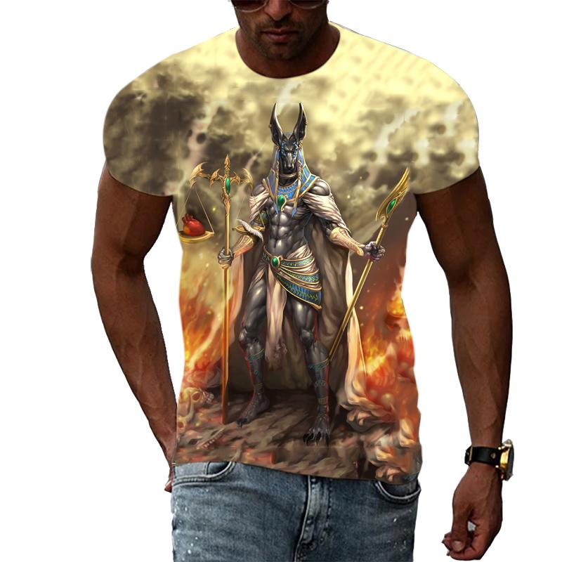 Summer New anubis graphic t shirts For Men Fashion Personality Popular patterns Casual Print T-shirts Trend Hip Hop t-shirt