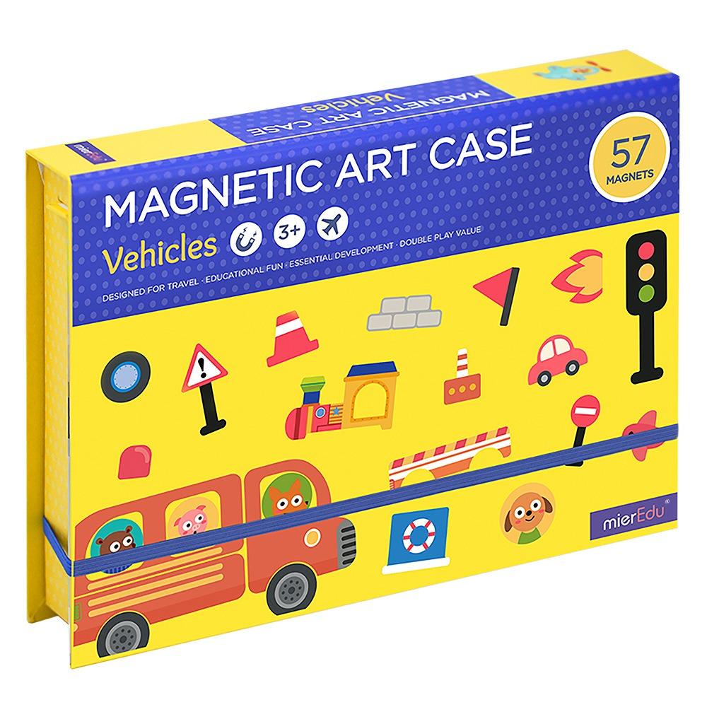 

Креативная магнитная игровая коробка, транспортные средства. Развивает двигательные навыки + когнитивные навыки + фантазию, идеально подходит для игр, магнитные игрушки для детей от 3 лет. 26.4*19.7*4.2cm