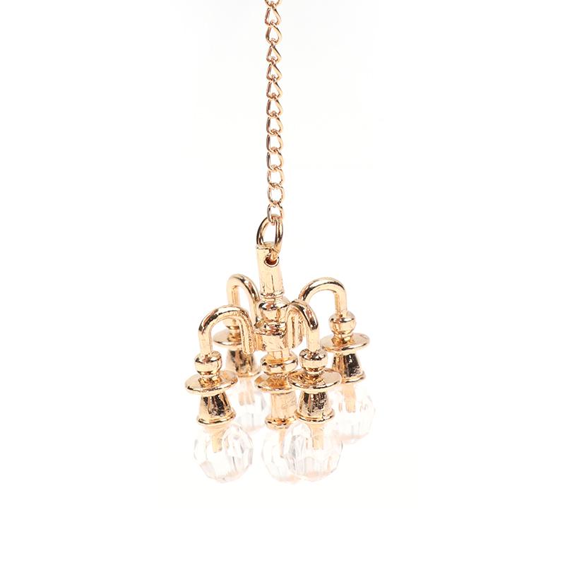1Pc 1/12 Miniature Dollhouse Ceiling Lamp Hanging Lamp Mini Led Light Model
