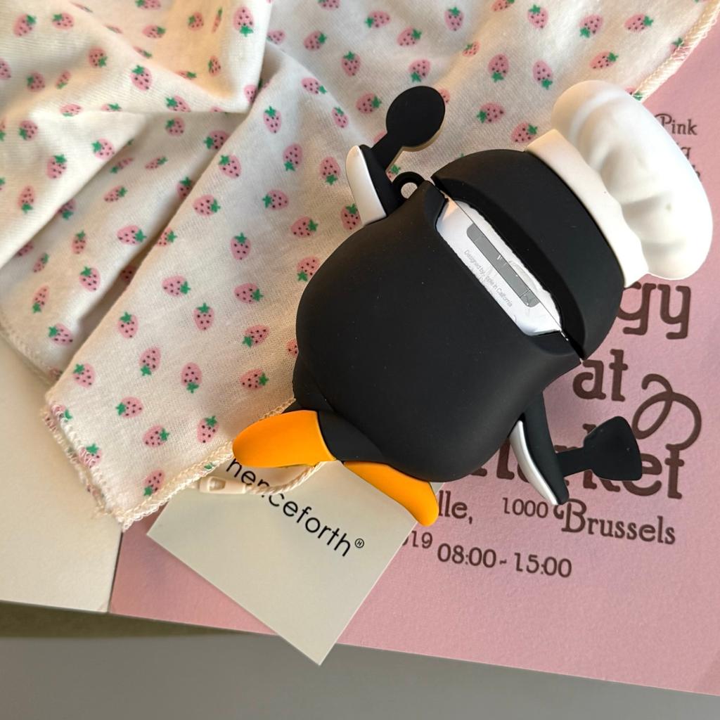Cute dancing penguin for airpods4 apple bluetooth 2/3 generation AirPods pro3 earphone cover silicone