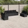 VidaXL Garden Lounge Set with Cushions 8 Pcs, Patio Sofas, Patio Furniture Set, Outdoor Furniture, Black 3218835