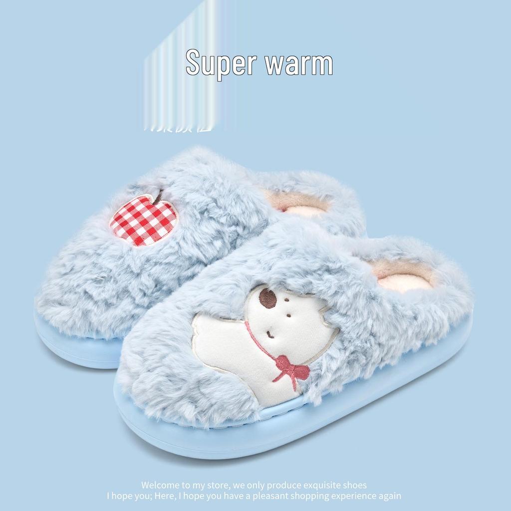 Jie Liya 2025 Women's Cute Cartoon Cotton Slippers - Cozy Indoor Plush for Autumn/Winter (Available for Men Too)