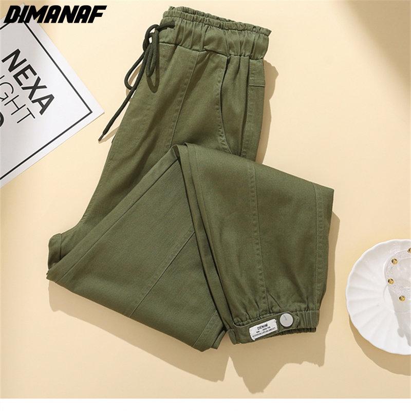 DIMANAF 2025 Rozmiar Plus Wiosna Damskie Spodnie Moda Luźny Patchworkowy Styl Paski Damskie Spodnie Spodnie Zielone 4XL