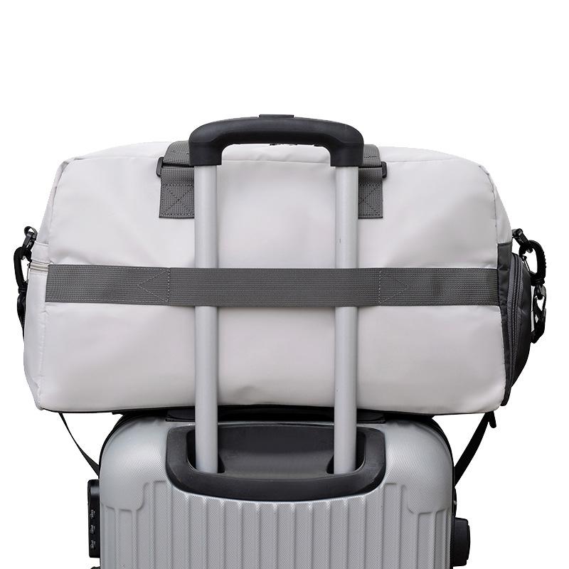 Simple business trip, large capacity, carry-on luggage with shoes compartment, wet and dry separation, sports and fitness bag can be set with tie rod.