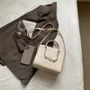 Women's Bag  New French Fairy Style Handbag Fashionable Pearl Beaded Small Print One Shoulder Crossbody Bag Trend