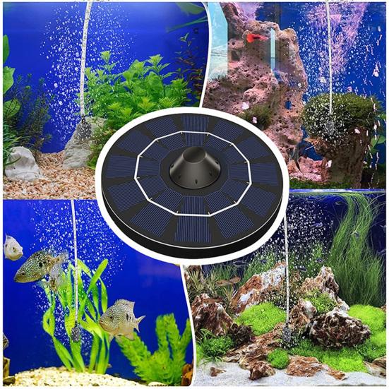 Oxygen Pump Solar Power Low Noise Ultra Silent Fountains Pond Aerator Oxygen