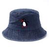 1pc Summer Penguin Printed Bucket Hats for Men Women Travel Beach Reversible Fisherman Hat Outdoor Sports Pull Up Panama Sun Hat