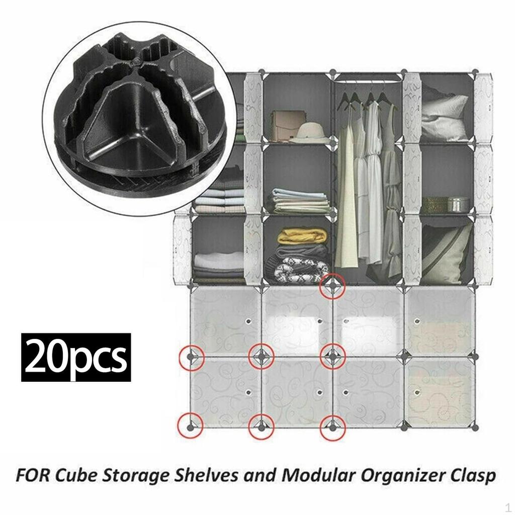 20 Clasp Buckle Clip Replace Repair Spare Parts Grid Connectors Corner Cube Wire Storage Cubes
