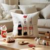 Cartoon C-Cocas C-Colas Cushion Cover Silky Short Plush With Invisible Zipper Dustproof Sofa Pillow Cover For Home Decor