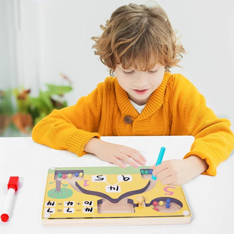 Magnetická aritmetika Matematické hry Montessori Farnost Dřevěná hračka Barva Poznávání Předškolní počítání Učení Děti Vzdělávací hračka