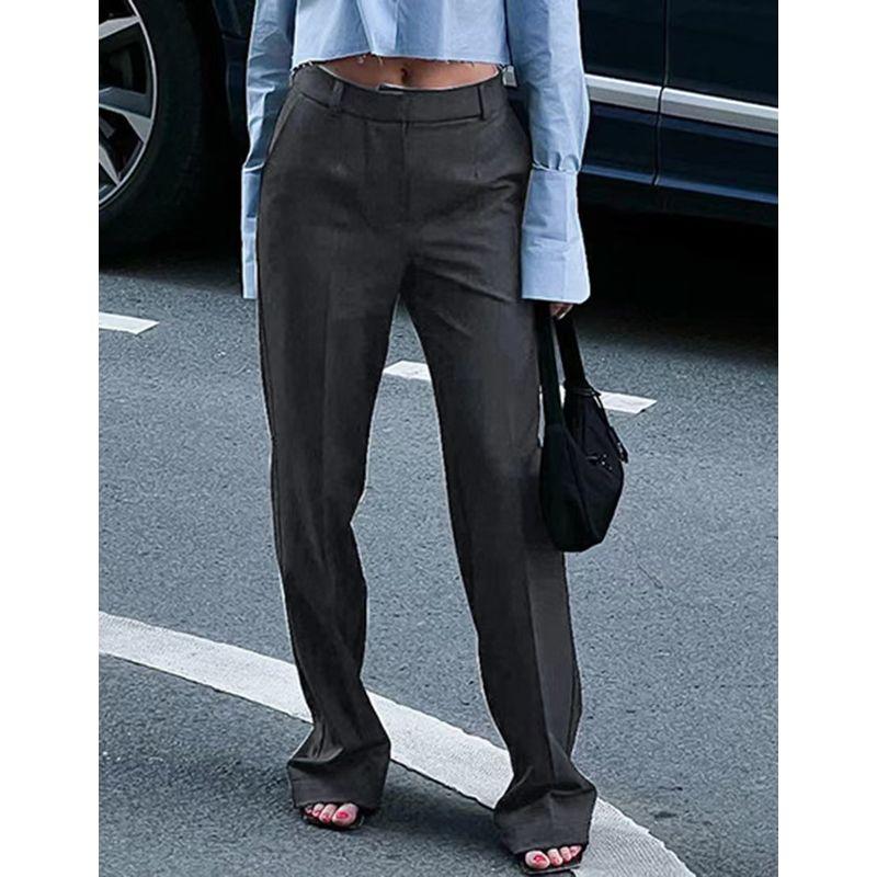 Fall Fashion New Suit Pants Casual High Waist Straight Pants Casual Straight Leg Trousers