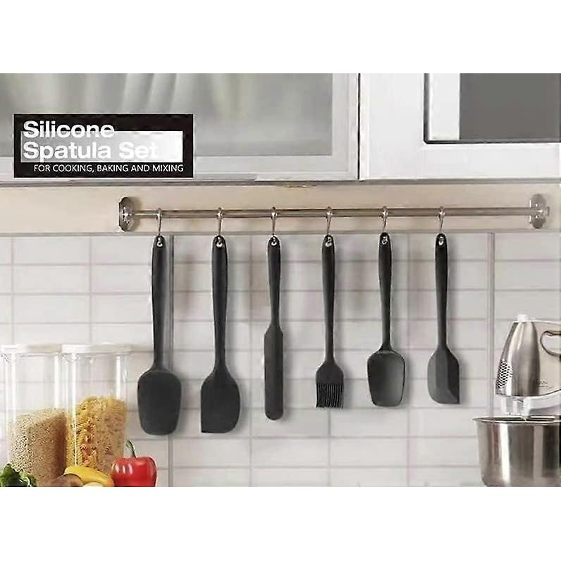6pcs Silicone Spatulas Spoons Set by 3 LITTLE DESSERTS, Kitchen Utensils Including Rubber Spatula, Silicone Basting Pastry Brush, Spoon Set
