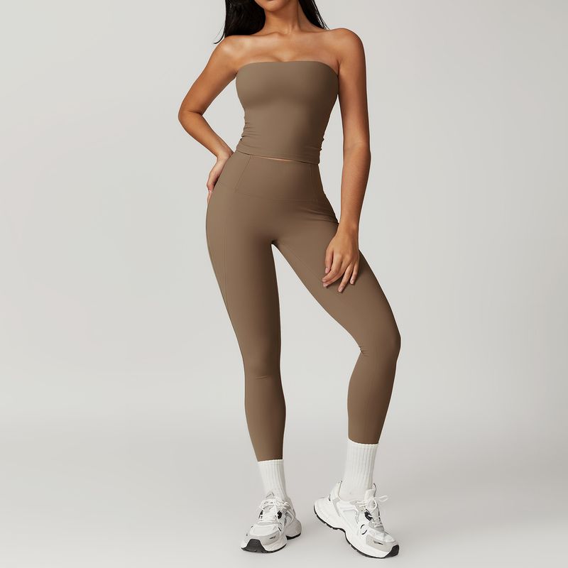 Guangzhou Zechuang Clothing Co., Ltd. Fashion Brushed Back Tight Yoga Suit Female High Waist Hip Lifting Sport