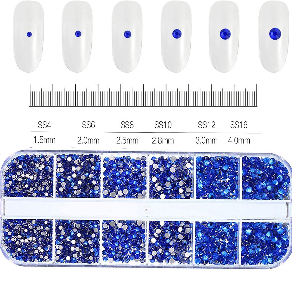 12Grids Pink Mixed Nail Rhinestones Luxury Nail Charms Glitter Crystal Jewelry Gems Nail Art Decoration DIY Manicure Rhinestones