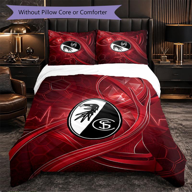 SC Freiburg FC Themed Bedding 3Pcs Duvet Cover Set Decorative Bed Linen For Teen Room Home Decoration