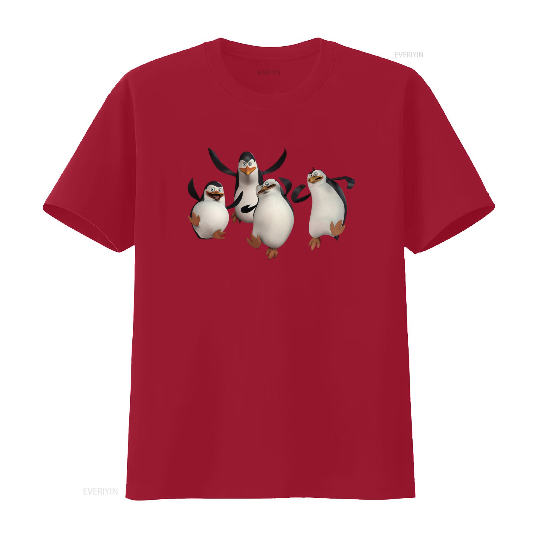 Cute Penguins of Madagascar 2 T Shirt for Kids Soft Cotton  vintage Washed fashion Comfortable Casual Unisex Stretched Stylish S