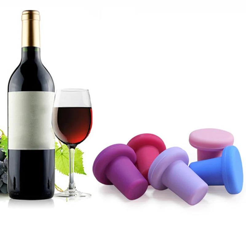 1/2/3/4pcs Silicone wine stopper cup cap bottle cap wine stopper seal leakproof wine bottle preservation cap home bar tools