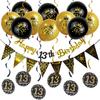 Rose Gold Black 16th Birthday Banner & Balloon Set