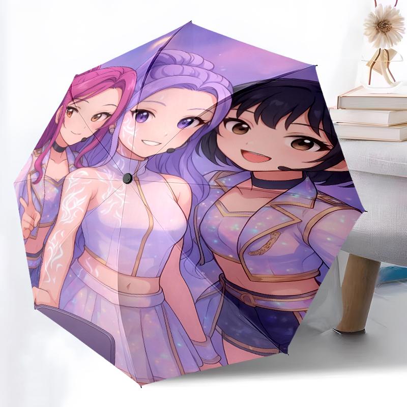 Printed Demon HunterPrinted Folding Umbrella,Outdoor,Leisure,And Travel Umbrella,Durable Umbrella Fabric,Birthday And Holiday Gift