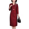 Elegant Rhinestone Two-Piece Dress for Women - 2025 Autumn/Winter Mother-in-Law Wedding Banquet Formal Dress