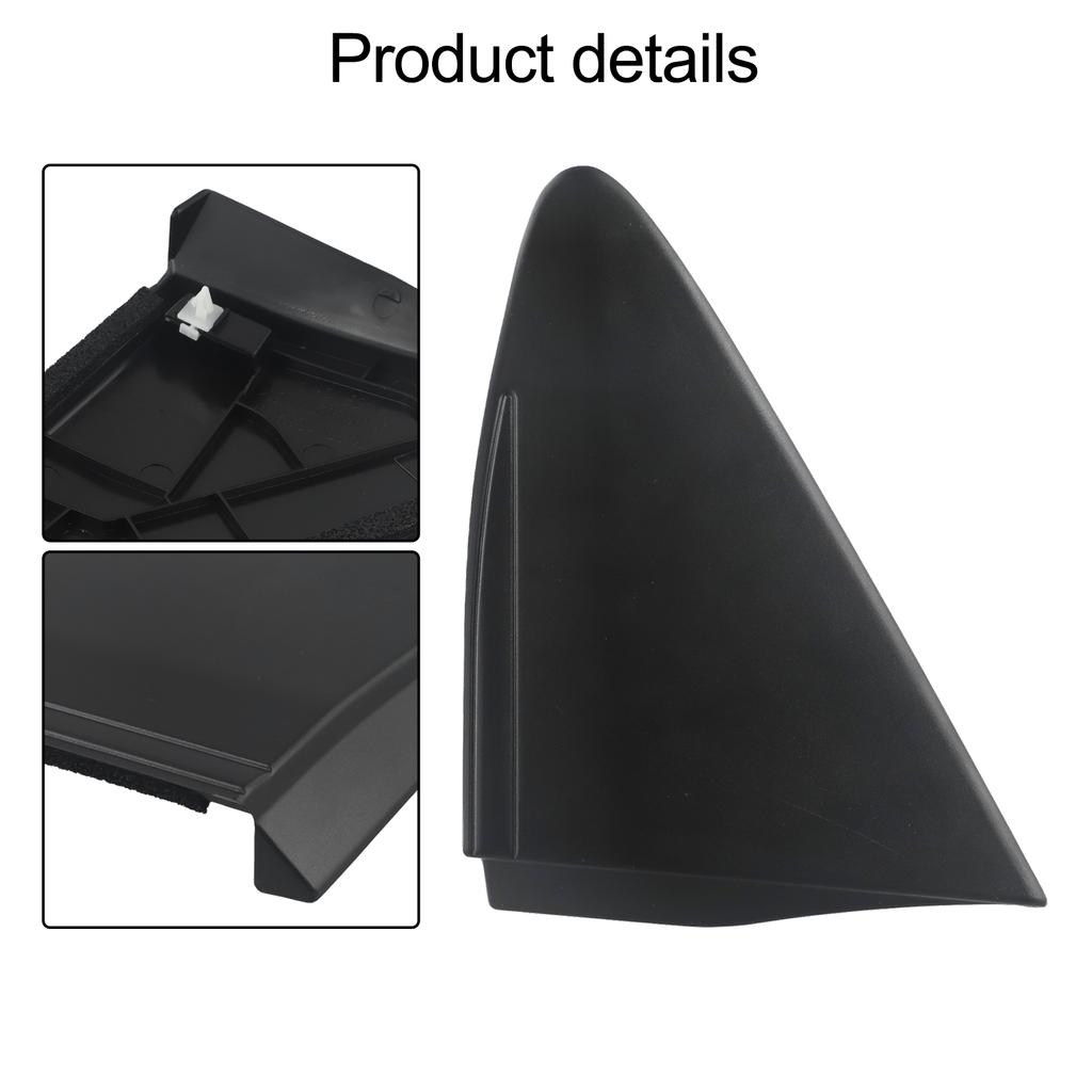 Ornamente decorative pentru stâlpul oglinzii stângi pentru Toyota Yaris 2015 17 LE, culoare neagră, material ABS, înlocuire, instalare