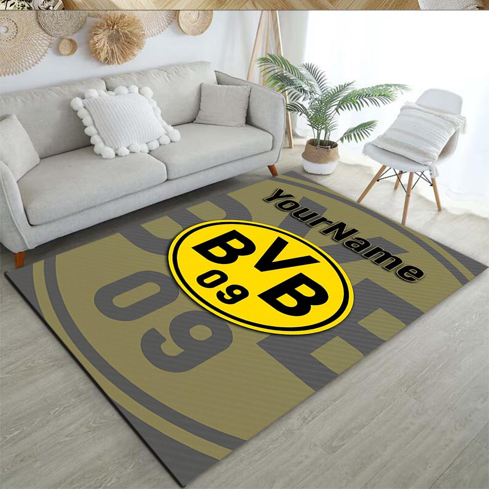 Borussia Dortmund Customize Your Name Carpet Design for Outdoor Study Room Living Rooms Kitchen Anti-slip Rug Decorate Offices Gift for Festivals