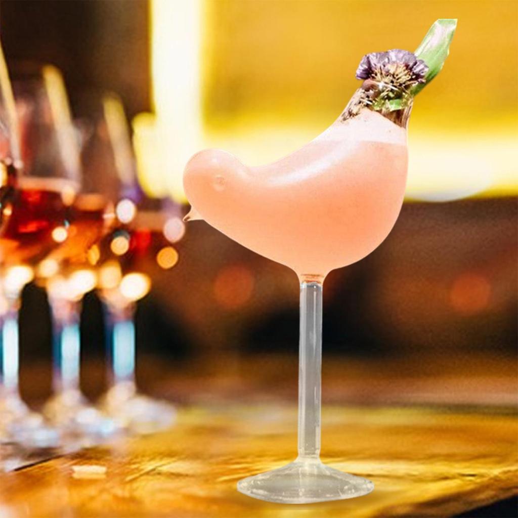 Bird Champagne Glass juice Beverage Cups Smoked Cocktail Goblet Glasses Bird Shaped Cocktail Glass for Dinner Wedding Party