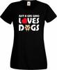 JUST A GIRL WHO LOVES DOGS Printed Dog Love Womens Funny Casual Trendy T Shirts
