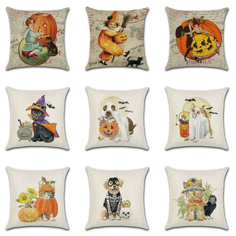 Brightly Colored Halloween Themed Pumpkin Animal Cushion Cover For Stylish Sofa Decor