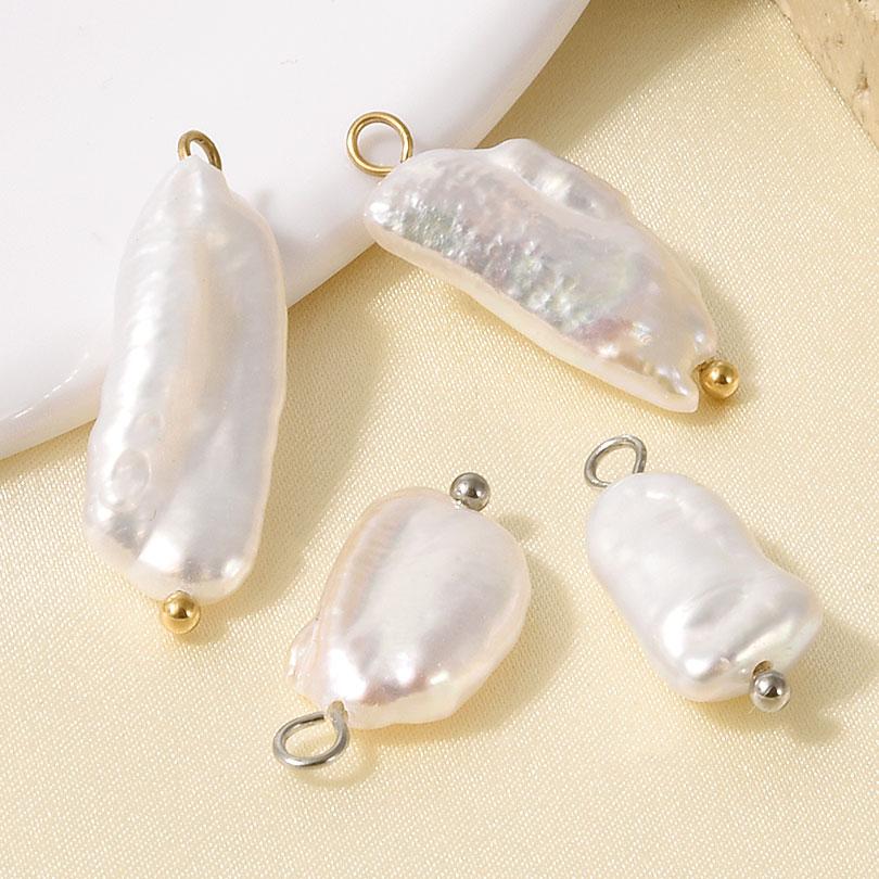 1pcs Irregular Geometric Round Square Real Natural Shell Pearl Charms For Jewelry Making Bulk Handmade Earrings Pendant Material