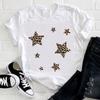 Women T-Shirt Leopard Star Cute Printing Short Sleeve Tshirt Female Fashion 90S Summer Oversized Tee Top Graphic T-Shirt Clothes