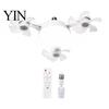 E27 Socket Fan 3/4/5 Blade Ceiling with Light & Remote Control, 2-in-1 Silent LED Drone Compact Ventilation Lamp Foldable Blades, 3-Speed Dimmable for