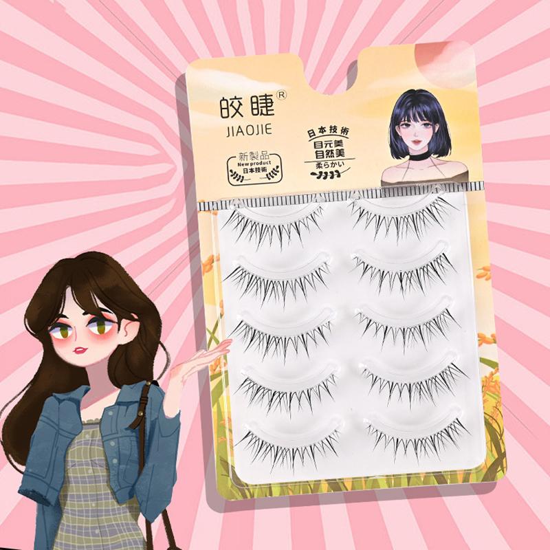 Kreslená Dítě Matka Narozená Pocit Démon Přirozené Umělé Řasy Kus Celých Jemných Stonkových Řas