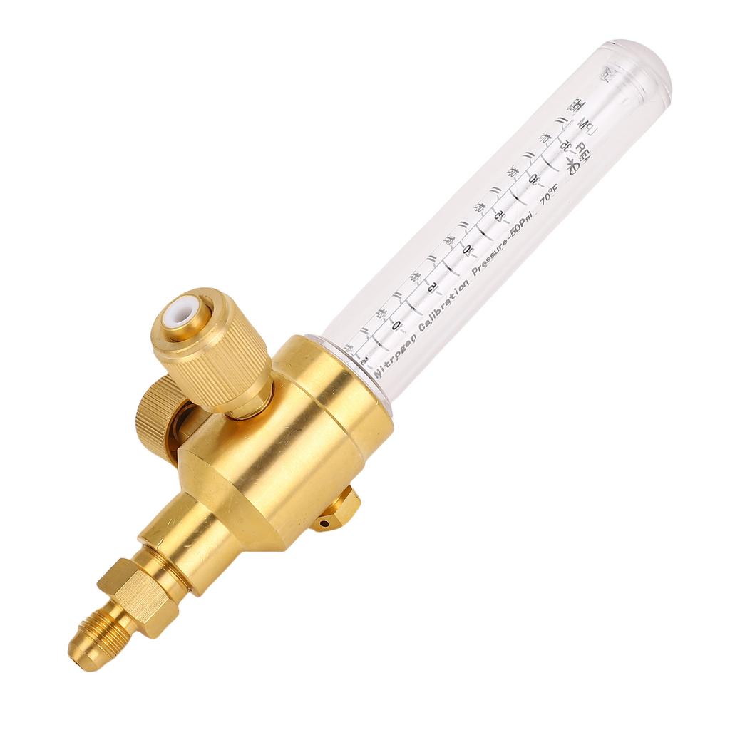 Nitrogen Flow Indicator Pure Copper Double Scale 1 4in Thread Inlet Outlet Connection Nitrogen Flow Indicator