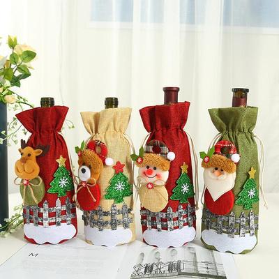 Festive Santa Claus Wine Bottle Cover & Christmas Party Decorations