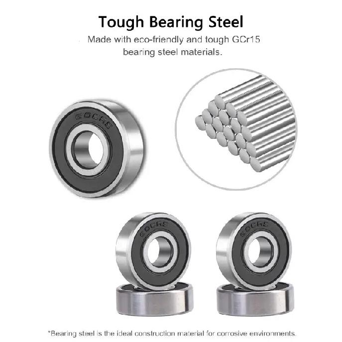 10PCS 608 2RS /608ZZ Ball Bearings – Bearing Steel and Double Rubber Sealed Miniature Deep Groove Ball Bearings