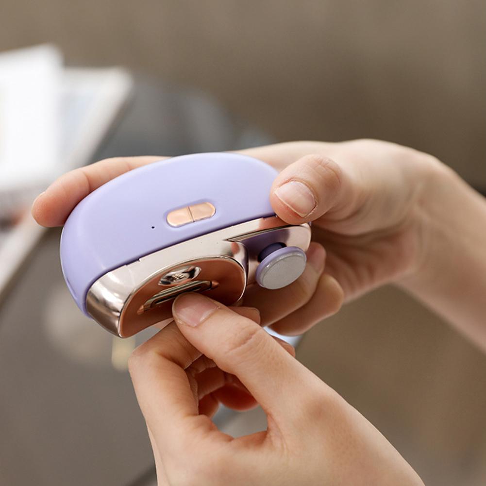 Electric Nail Clipper Safety Automatic Nail Trimmer Rechargeable Nail Cutter Grinding and Polishing with Light for Kids Adults