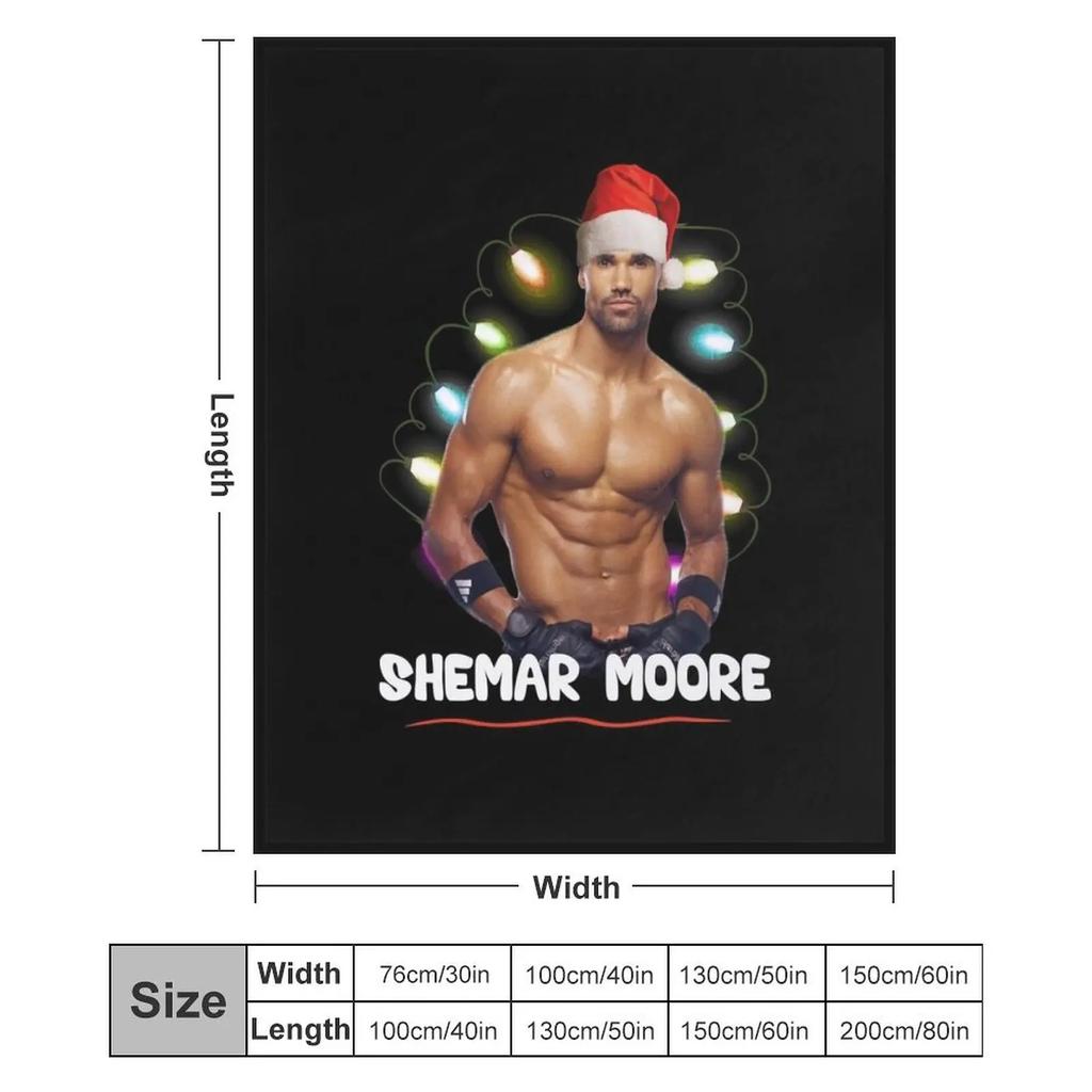 Beautiful Model Shemar Moore Christmas Fitted Scoop Awesome For Movie Fans Throw Blanket Soft Big Decoratives Baby Blankets