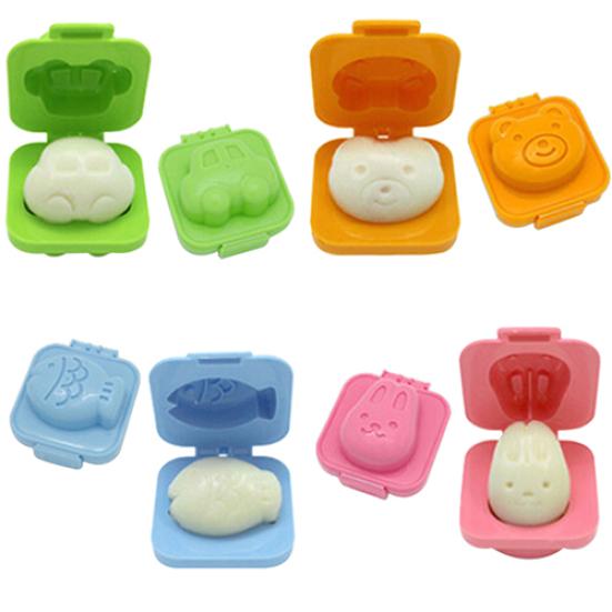 2x Cute Cartoon Boiled Egg Rice Mold Bento Maker Sandwich Cutter Kitchen Tools