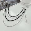 Fashion Red Rice Bead Tassel Brooches for Women Punk Multi-Layer Chain Star Pendant Brooches Suit Clothes Jewelry Accessories