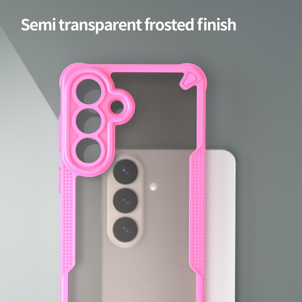 For Samsung Galaxy S26+ Case PC + TPU Semi-Transparent Frosted Finish Protective Phone Cover