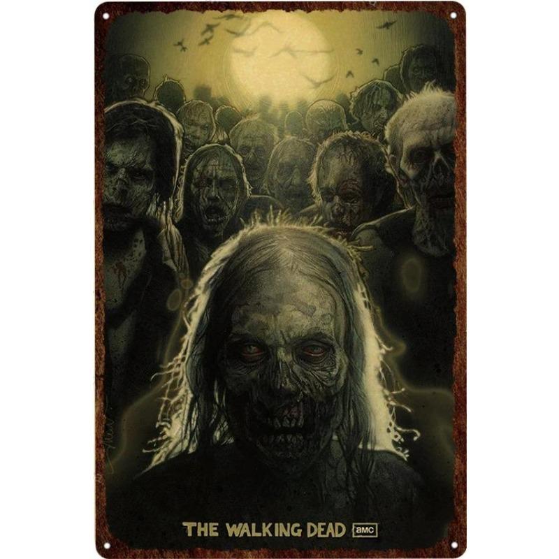 Metal Tin Poster The Walking Dead Movie Metal Sign Plaque Poster for Bar Club Wall Decor Retro Home Vintage Wall Plate Pendant