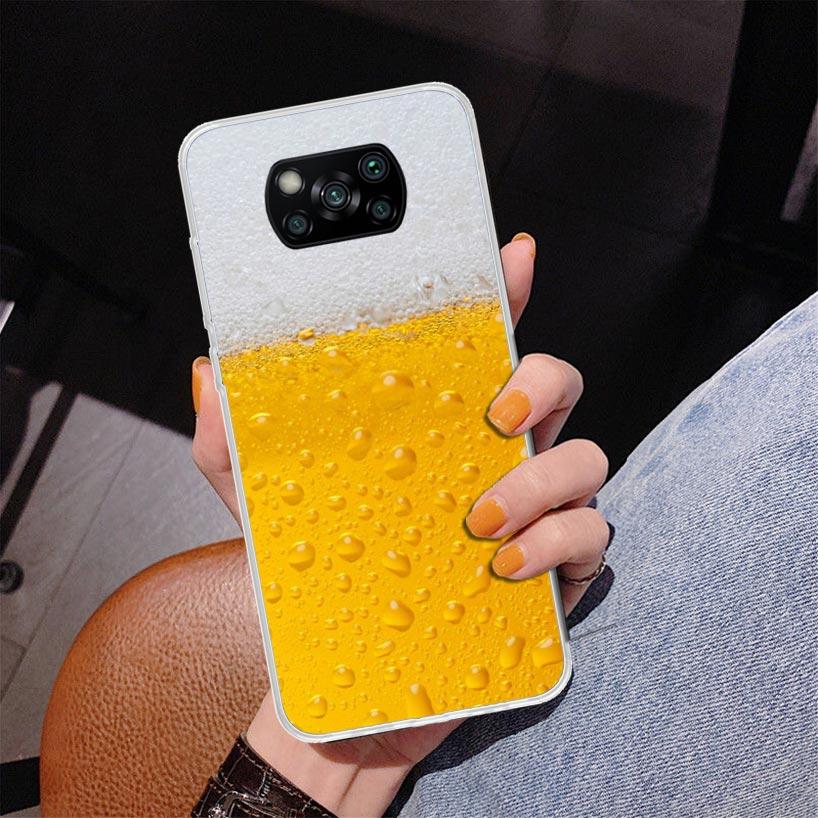 Food French Fries Beer Cheese Phnoe Case for Xiaomi Poco X5 X6 X7 Pro X4 Gt F7 Ultra M8 M7 Redmi 15C 15 13C 13 12C 12 Unique Cov
