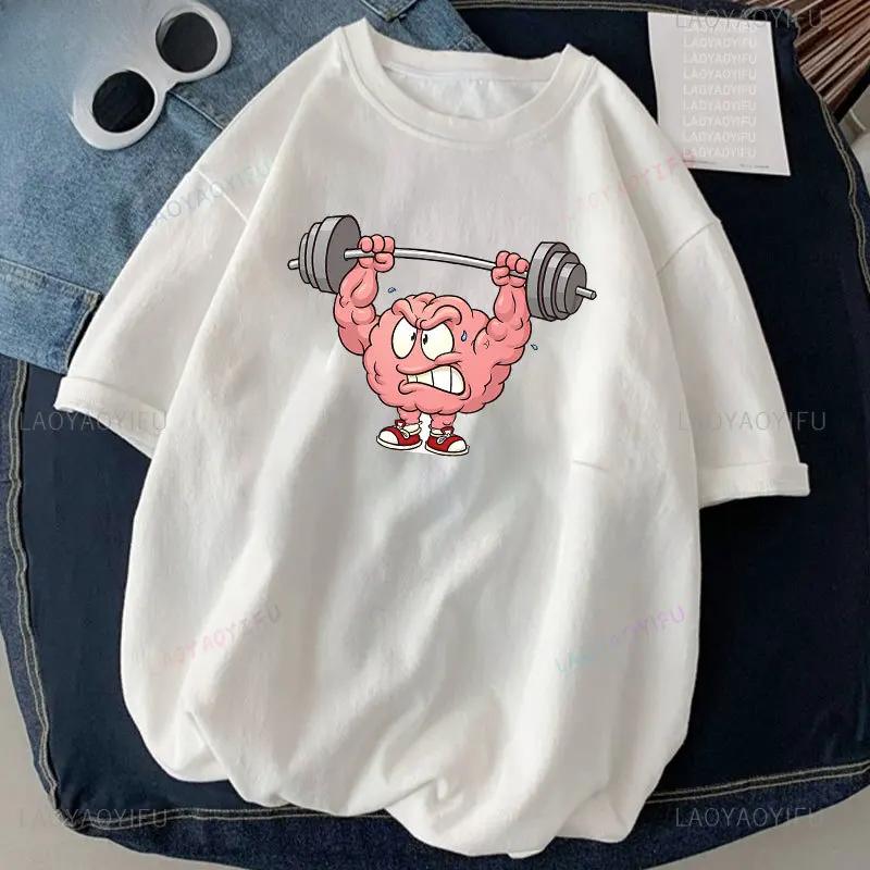 Kočka Vzpírání Potisk Tričko Cvičení Vtipný Gym Design Nálepka Grafika Vysoce Kvalitní Trička Dámské Oblečení Camisetas