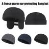 Casual With Earmuffs Warm Beanie Cap Adjustable Windproof Brimless Beanie Cap Fleece-Lined Thermal Dome Melon Cap Winter