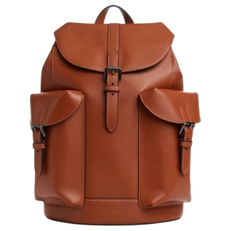 Coach Warner 31 Adjustable Strap Leather Backpack Large Unisex backpack Brown CBI65-QBTN2