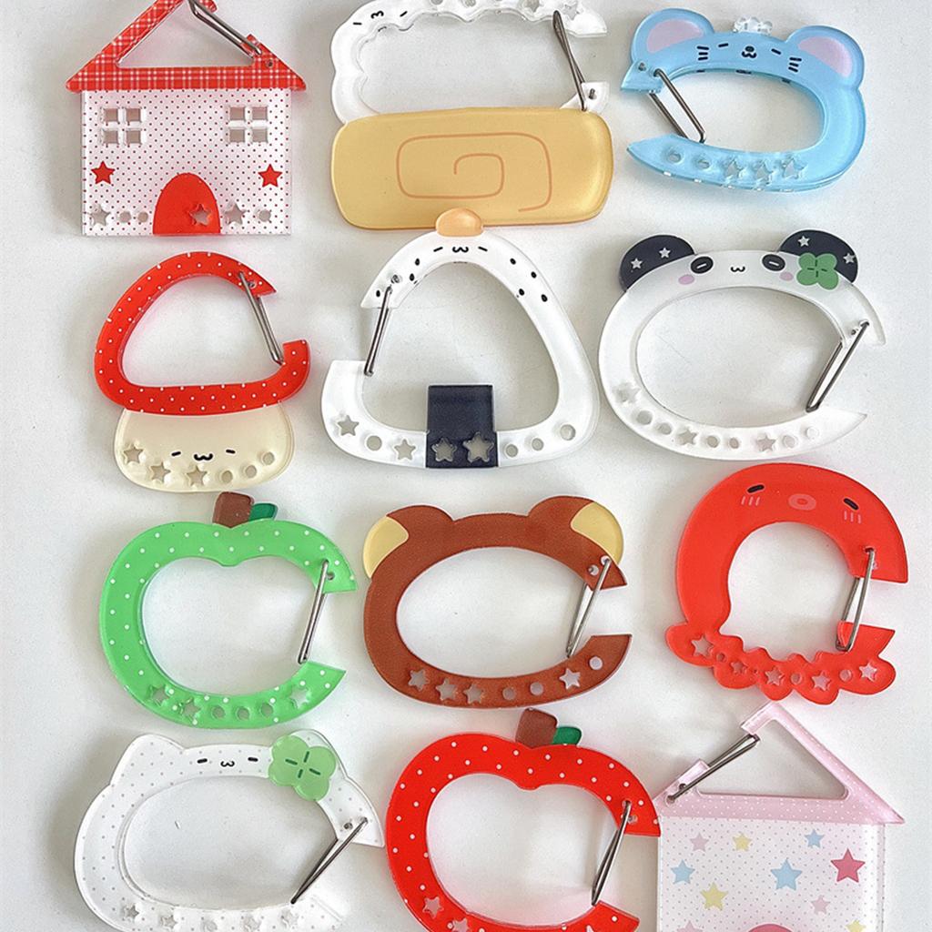 Kawaii Illustration Keychain Bag Charms Acrylic Pendant Decoration Carabiner Accessory for Backpack and Handbook Gifts