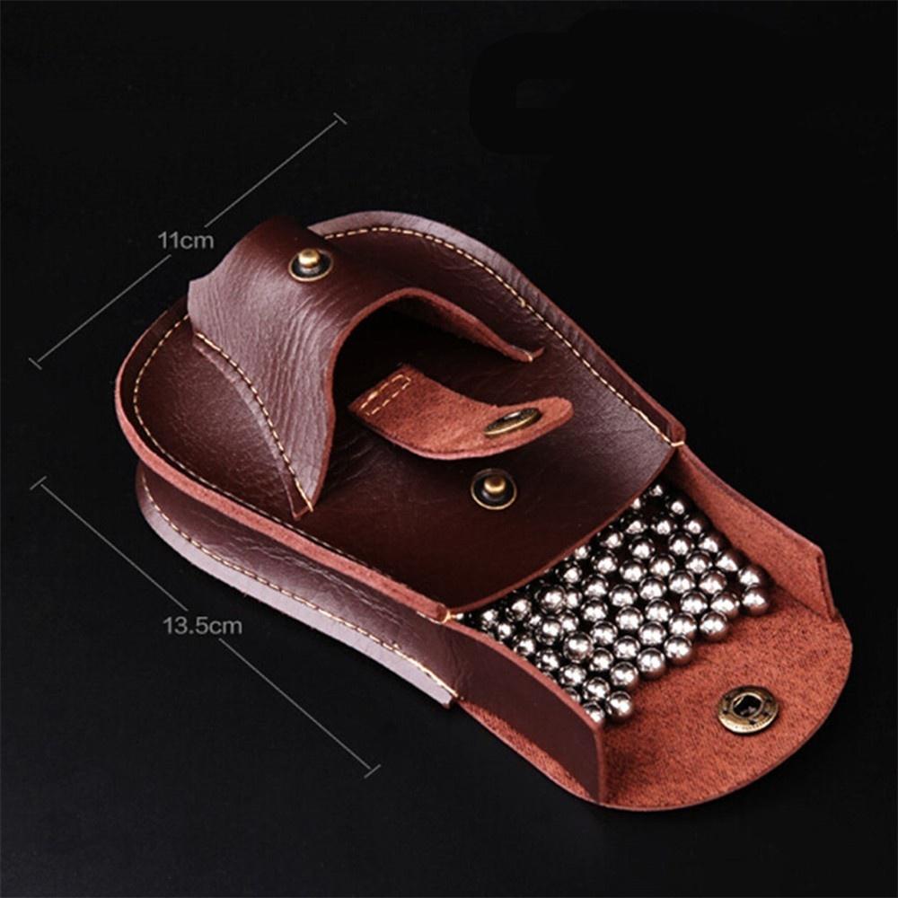 Shot Bag Waist Case Katapult Steel Balls Pouch Leder Holster Games Shoot