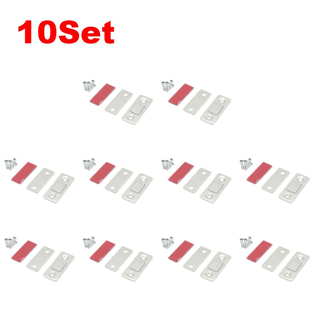 10-1Set Magnetic Cabinet Catches Door Stops Magnet Invisible Soft-Catch Ultra-Thin Anti-Rust Door Magnet with Screw for Home